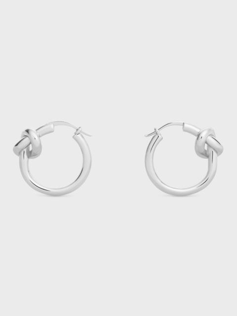 Knot Small Hoops in Brass with Rhodium finish