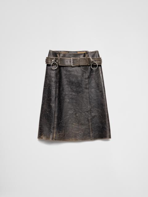 Leather miniskirt