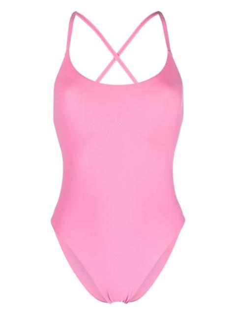 criss-cross straps high-cut swimsuit