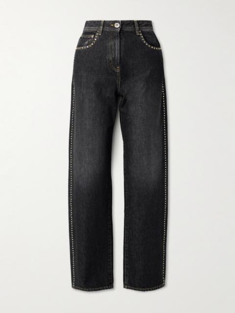 Embellished High-rise Straight-leg Jeans