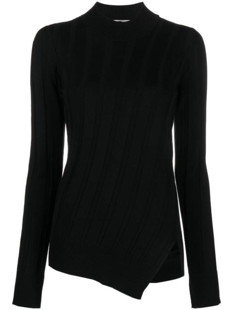 asymmetric-hem knit jumper