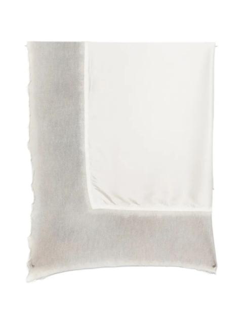 Bicolor Double Foulard Scarf With Destroyed Edges 110X110