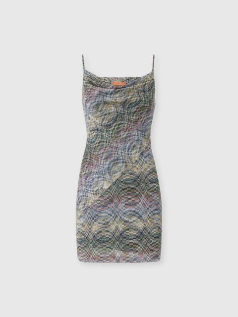 Space-dye viscose mini dress