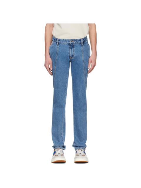 Blue Paneled Jeans