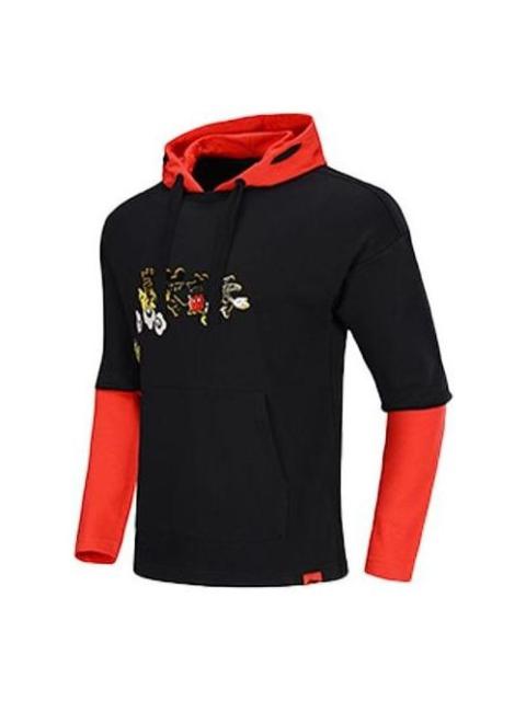 Li-Ning x Disney Loose Apricot Hoodie 'Black Red' AWDQ133-1