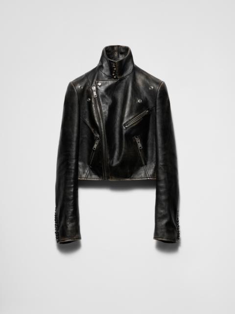 Leather biker jacket