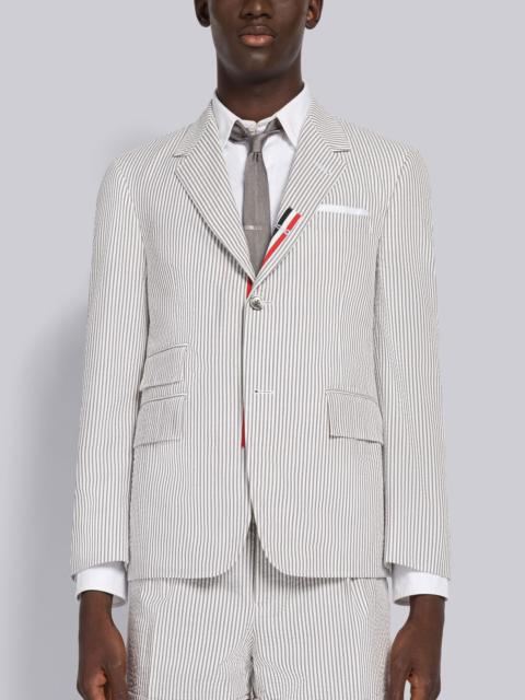 Seersucker Grosgrain Placket Sport Coat