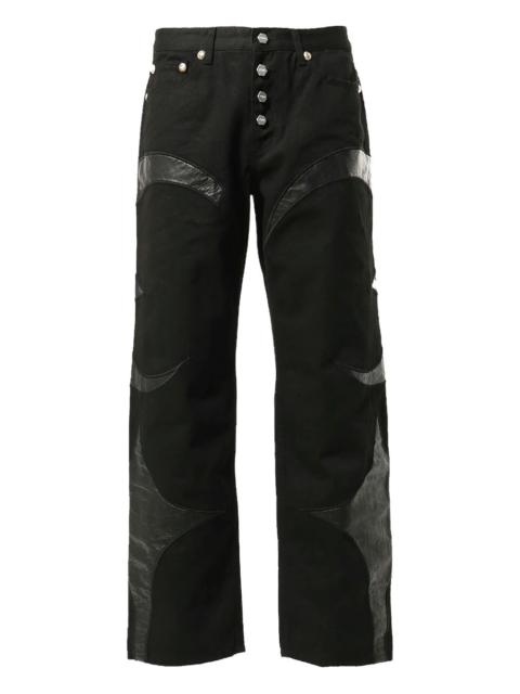 leather washing jeans