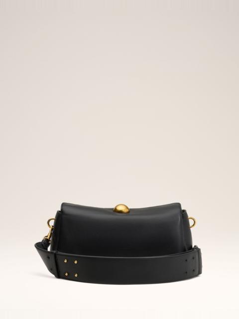 BLACK LEATHER CARROUSEL BAG