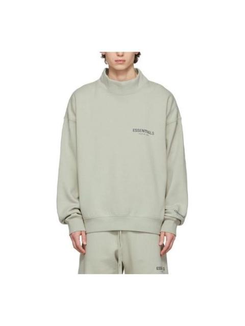Fear of God Essentials FW21 Mock Neck Sweatshirt Green Concrete FOG-FW21-110