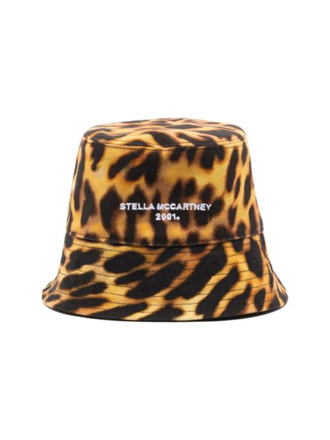 2001-logo leopard-print bucket hat