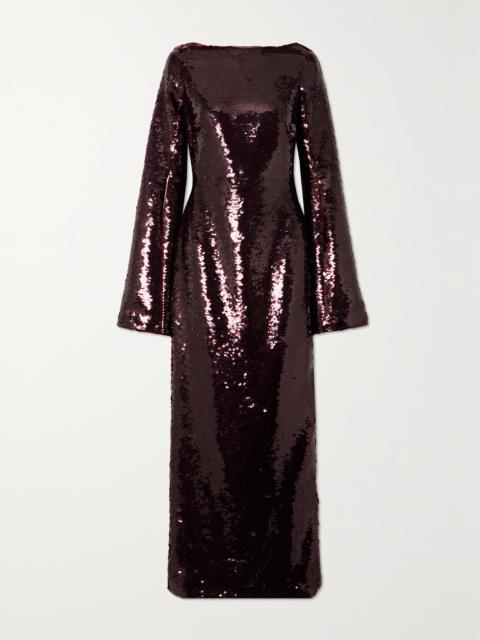 Allinae Sequined Mesh Maxi Dress