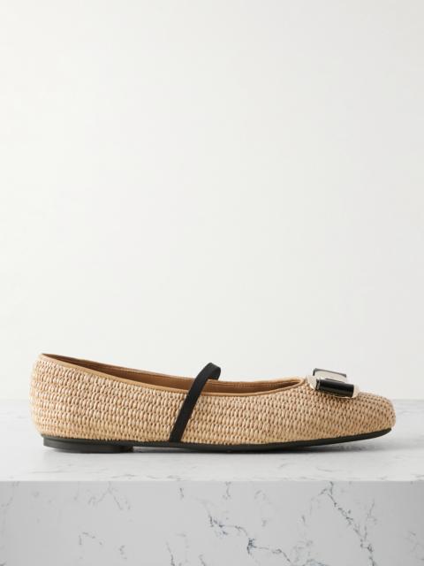 New Vara Embellished Raffia Flats