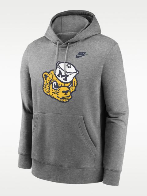 Michigan Wolverines Legacy Club Primary Logo Men's Nike College Pullover Hoodie