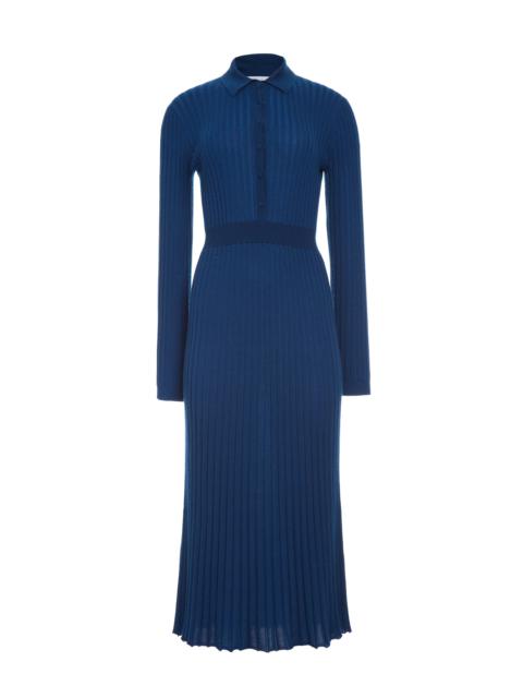 Ardor Knit Maxi Dress in Washed Denim Cashmere Silk