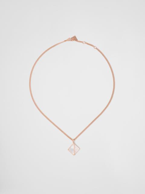 Eternal Gold pendant necklace in pink gold with diamonds and mother-of-pearl