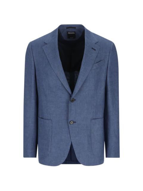 single-breasted linen blazer