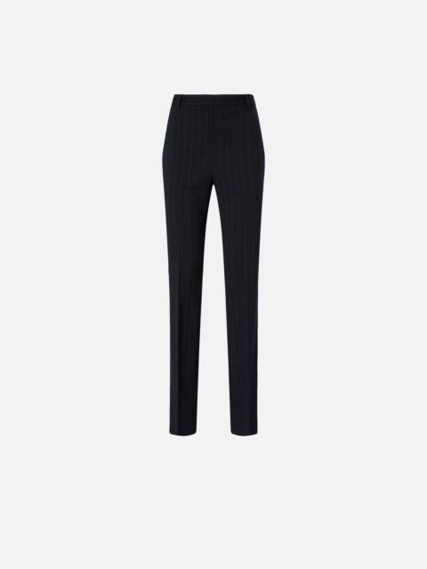 HIGH-WAISTED PINSTRIPED TROUSERS IN TECHNICAL FABRIC