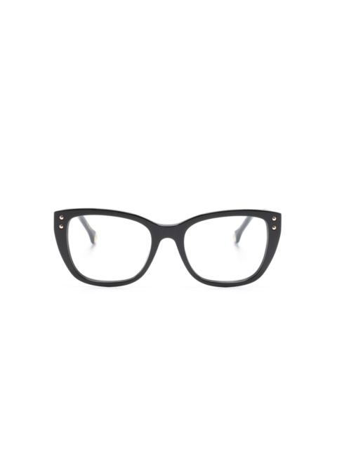 logo-lettering square-frame glasses