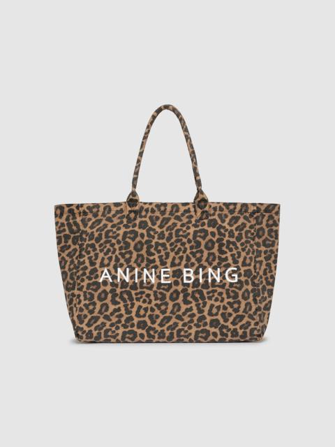 Leo Canvas Tote - Black And Brown Leopard