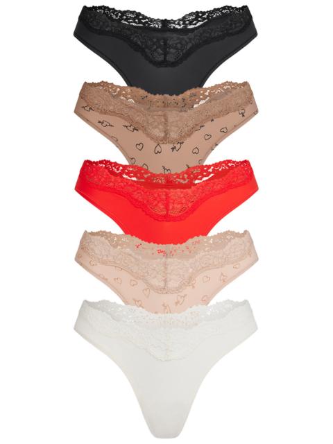 Skims Printed Stretch-jersey Thong