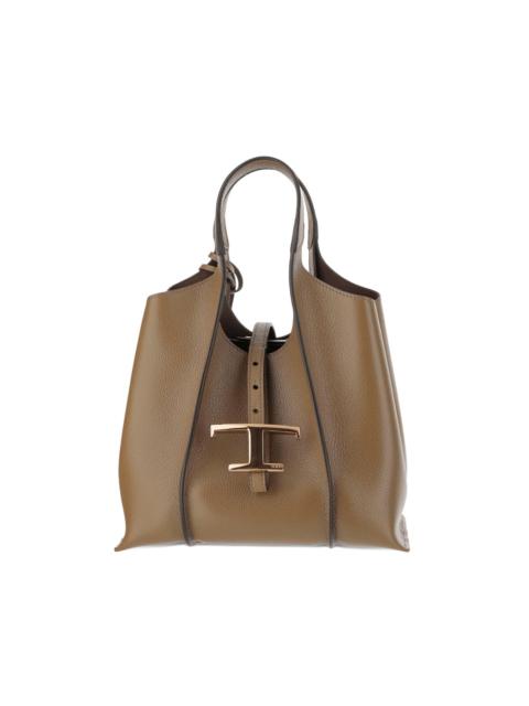 leather T-buckle shoulder bag