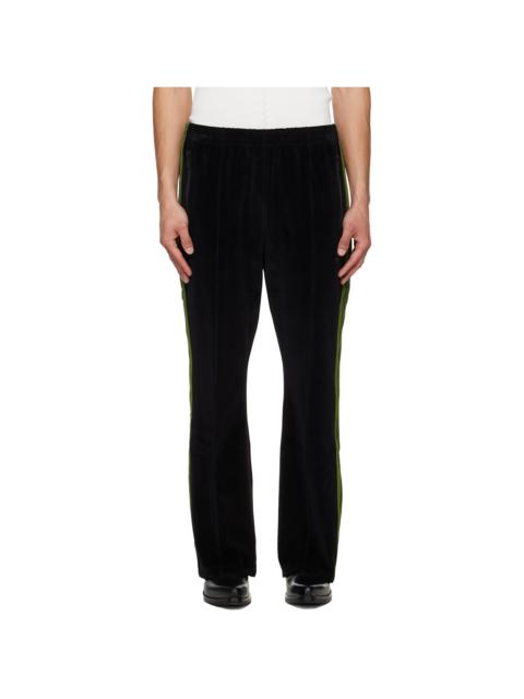 Black Boot-Cut Track Pants