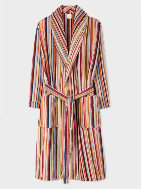 'Signature Stripe' Cotton Dressing Gown