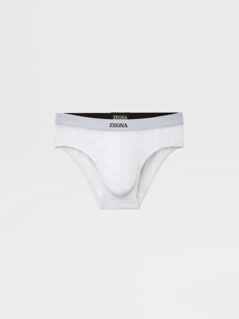 WHITE STRETCH COTTON MIDI BRIEF