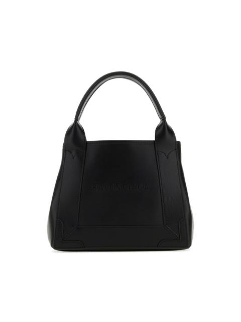 debossed-logo leather tote bag