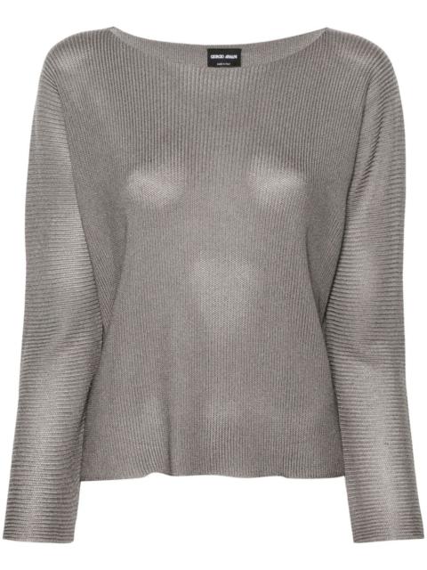 Viscose blend boat-neck jumper