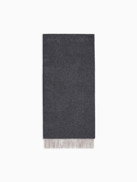 Cashmere scarf with embroidered logo