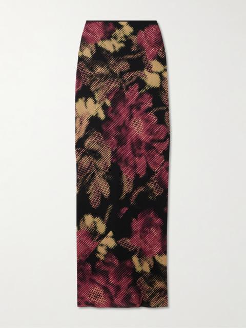 Floral-print Crepe Maxi Skirt