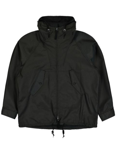 zip-up hooded jacket
