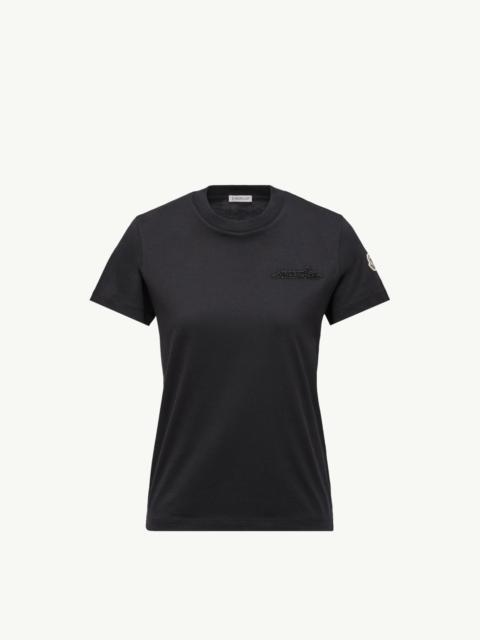 Beaded Logo Cotton T-Shirt
