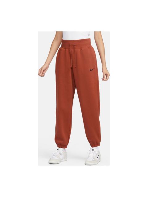 (WMNS) Nike Sportswear Phoenix Fleece High-Waisted Oversized Tracksuit Bottoms 'Rugged Orange' DQ588