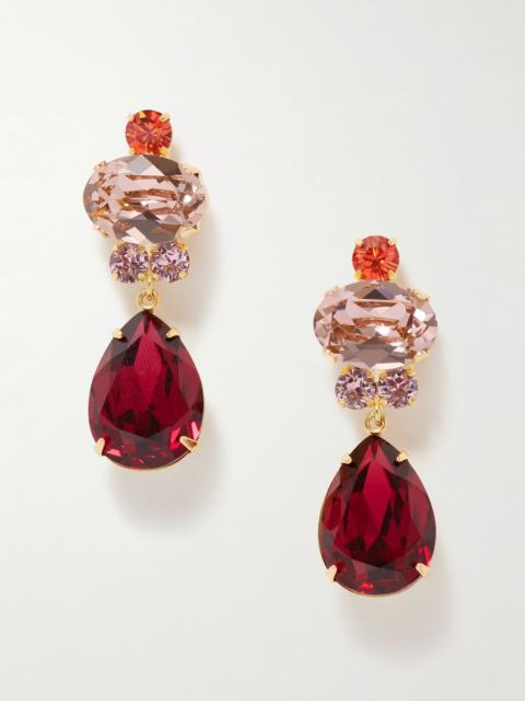 Catherine gold-plated crystal earrings Red