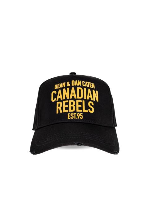 distressed print baseball cap