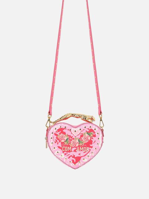 HEART CROSSBODY WITH LEOPARD HANDLE
