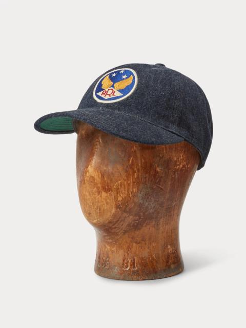 Winged-Logo Denim Ball Cap