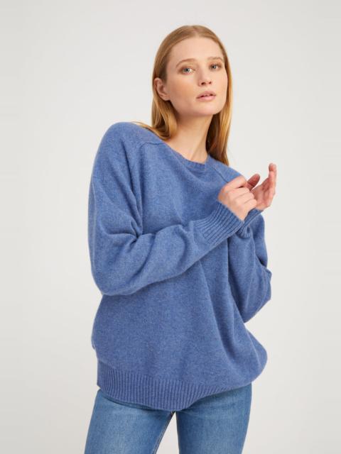DENIM BLUE CASHMERE BOYFRIEND SWEATER
