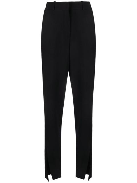 split-hem straight-leg trousers