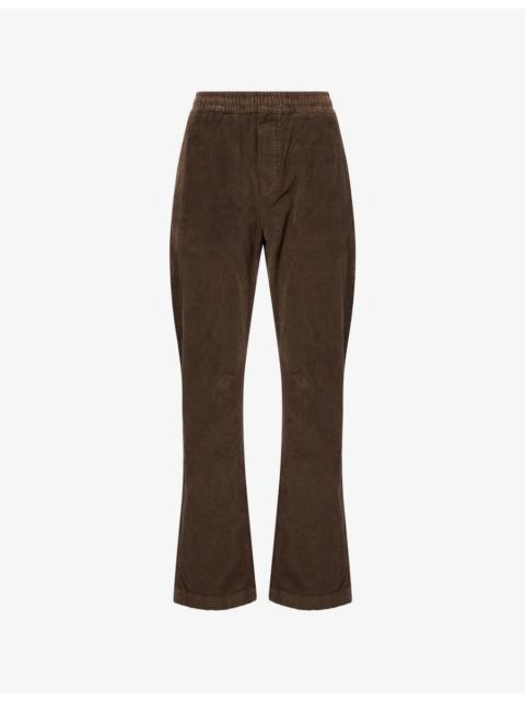 Drawstring-Waist Straight-Leg Corduroy Joggers