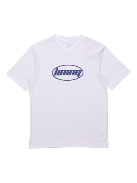 Li-Ning Logo T-shirt 'White Blue' AHSQ412-1