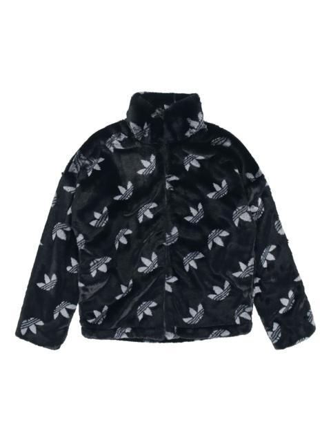 adidas originals Logo Stand Collar Sports Jacket Black HI4656