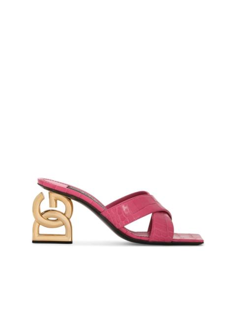 DG Pop crocodile-embossed mules