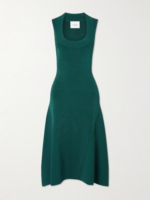 Claudia Paneled Stretch-knit Midi Dress