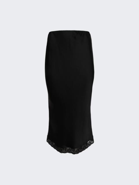Lace Trim Slip Skirt Black