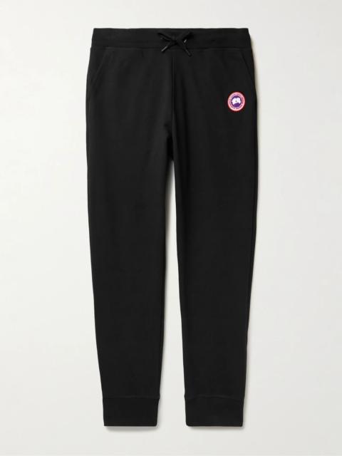 Huron Tapered Logo-Appliquéd Cotton-Jersey Sweatpants Black