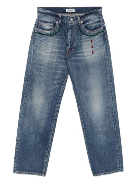 bead-embellished jeans